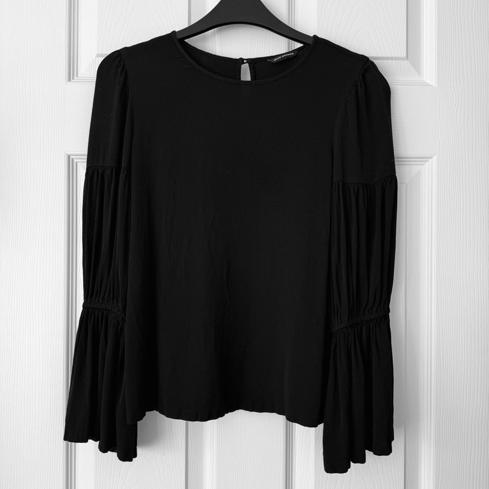 Club Monaco Black Bell Sleeves Blouses